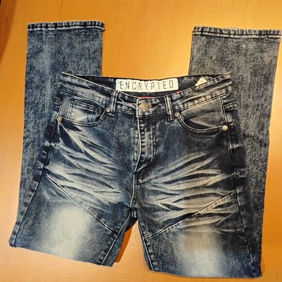 Encrypted Women's Acid Wash Jeans Size 14 - Picture 1 of 8